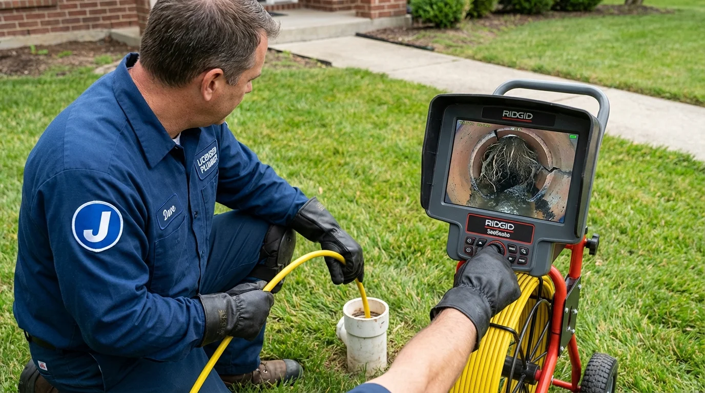 Sewer camera inspection being performed by Johns Plumbing LLC in Holloman Air Force Base